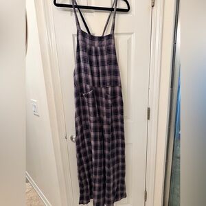 NATURAL LIFE Dakota Plaid tieback adjustable overalls/jumpsuit